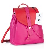 Rucsac dama din piele naturala DiAmanti Bocelli Fucsia cu Rosu